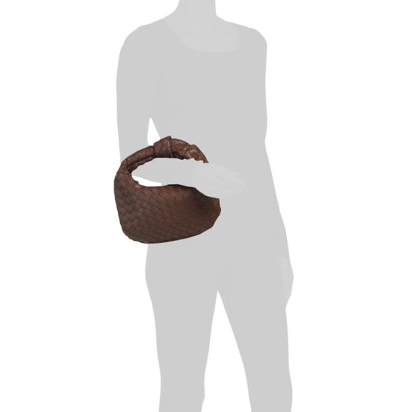 NICO AND OLIVE Saddle Leather Woven Knot Clutch Bag - Picture 2 of 2